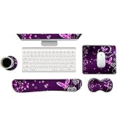 ARTSO Keyboard Wrist Rest and Mouse Pad with Wrist Support Set Ergonomic Coaster, Memory Foam Mou...