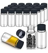 100Pcs 0.3Oz/10ml Clear Glass Vials with Screw Cap, Glass Sample Vial with PE Stopper, Leak-Proof...