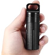 Brrnoo Keychain Storage Case, Outdoor Keychain Storage Bottle Box Holder Capsule Container (Black)