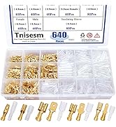 Tnisesm 640Pcs 2.8/4.8/6.3mm Male and Female Spade Connector & Bullet Connectors Terminals Wire C...
