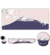 ARTSO Large Mouse Pad Set Ergonomic Keyboard Wrist Rest Support, Memory Foam Gel Wrist Pad, Non-S...