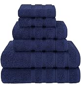 American Soft Linen 6 Piece Towel Set, 2 Bath Towels 2 Hand Towels 2 Washcloths, 100% Turkish Cot...