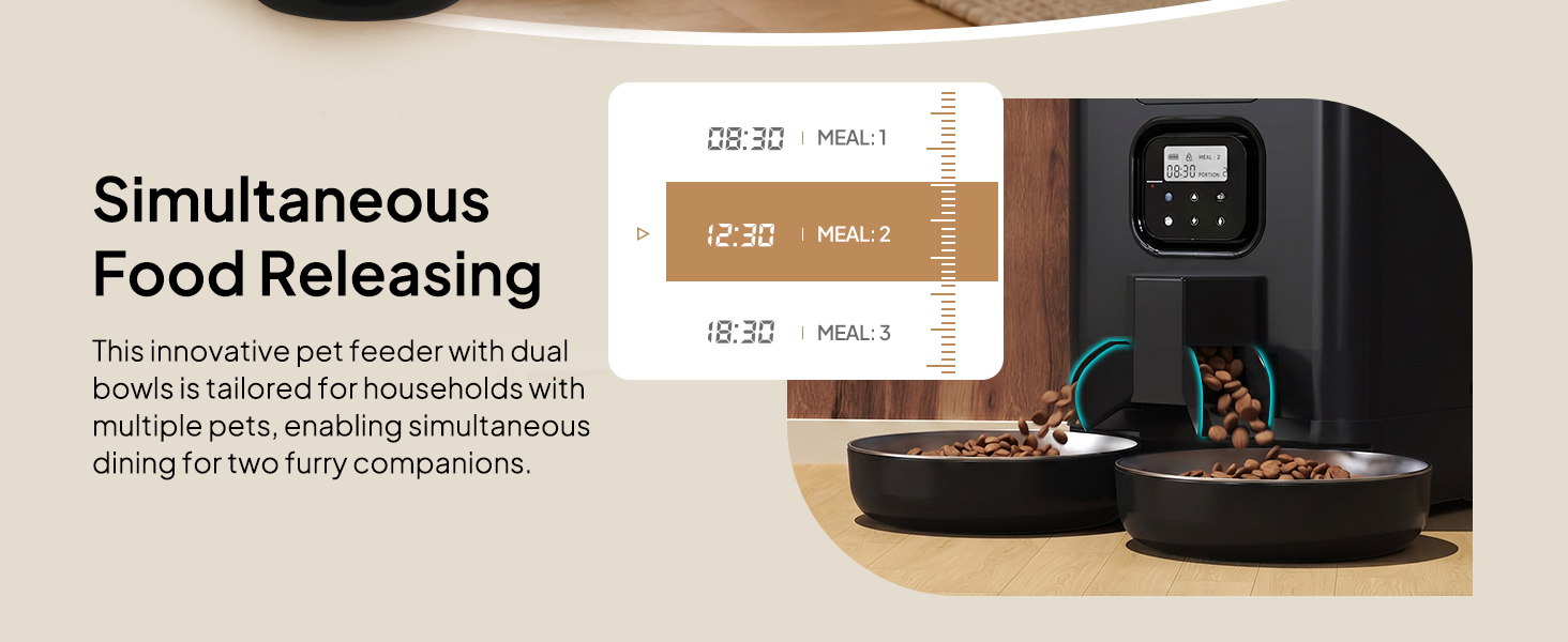 Voluas Automatic Cat Feeder for Two Cats