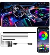Jushope Interior Car LED Strip Lights, USB Car Ambient Lighting (6 in 1) | Dynamic Dream-color Ch...