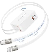 SUPERONE 4-in-1 Retractable Wall Charger with Dual USB C & Apple Cables | 35W PD Fast Charger wit...