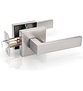 Probrico 1 Pack Square Door Lever Door Lock Handle Lockset Keyless Doorknobs Passage Knobs Lockse...