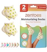 ZenToes Moisturizing Socks for Cracked Heel Treatment, Vitamin E, Olive Oil and Jojoba Oil Infuse...