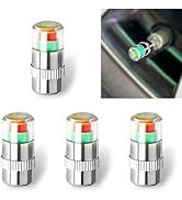 Qurbuns 4 PCS Car Tire Pressure Monitor Valve Stem Caps, 2.4Bar 36PSI Tire Pressure Monitor Valve...