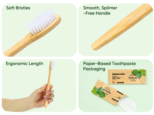 Bamboo Toothbrushes Kit Bulk