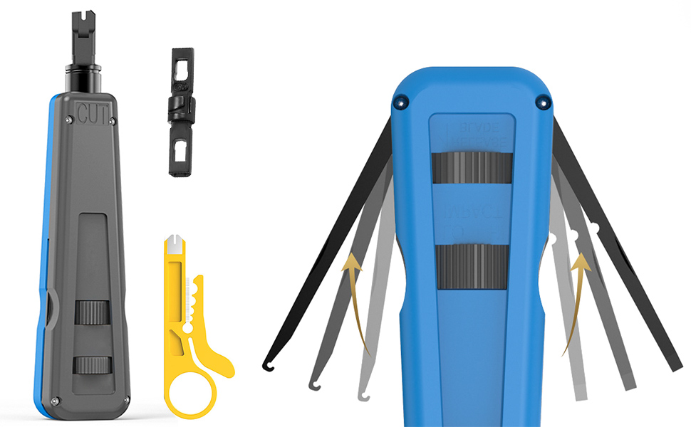 Punch Down Impact Tool with 110 and 66 Blades Impact Terminal Insertion Tools