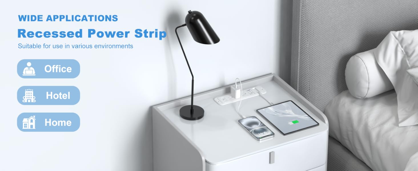 furniture recessed power strip