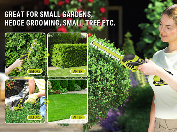 EWORK 21V Cordless Hedge Trimmer With Battery And Charger Included