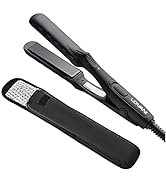 Mini Portable Flat Iron Tourmaline Ceramic Dual Voltage Travel Iron for Worldwide Use LED Indicat...