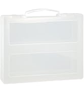 SAYEEC Portable Project Case Transparent File Storage Box with Handle Plastic Container for 8.5