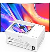 TMY Bluetooth Projector with DVD Player Built in, 1080P Mini Projector, Portable DVD Projector fo...