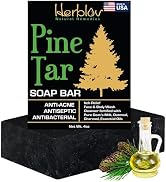 Herblov All Natural Pine Tar Soap Bar, 4 oz (Pack of 1) | Cleansing, Anti Acne, Eczema, Psoriasis...