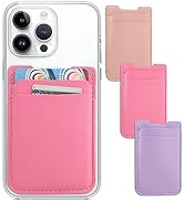 Fulgamo Phone Wallet Stick on,3Pack Phone Card Holder for Phone Case, Leather Credit Card Sticky ...
