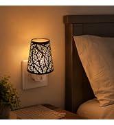 Leaf Pattern Plug in Night Light, 2700K Warm White, ON/OFF Switch, 2 Pack | Decorative metal leaf...