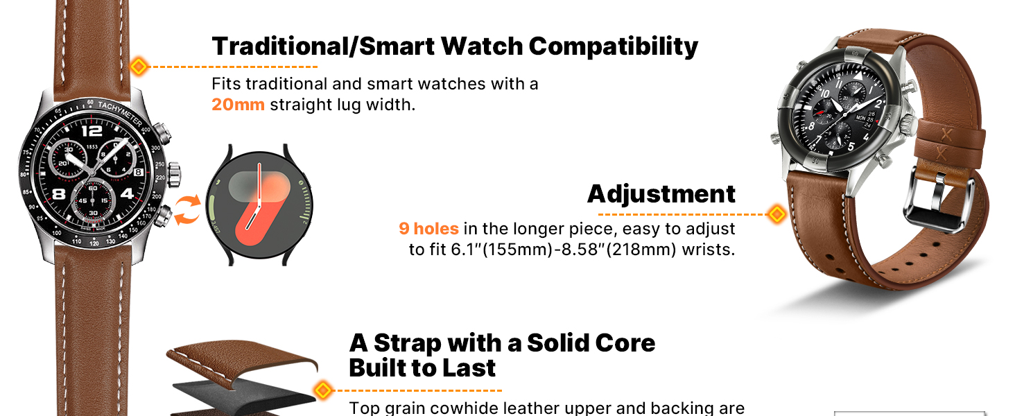 20mm watch band for men