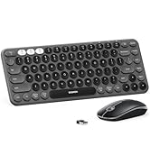 seenda Bluetooth Keyboard and Mouse Combo, COE203 Compact Wireless Keyboard and Mouse,Retro Round...