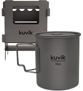 Kuvik Compact Titanium Wood Stove & 750ml (25 oz) Titanium Pot Bundle