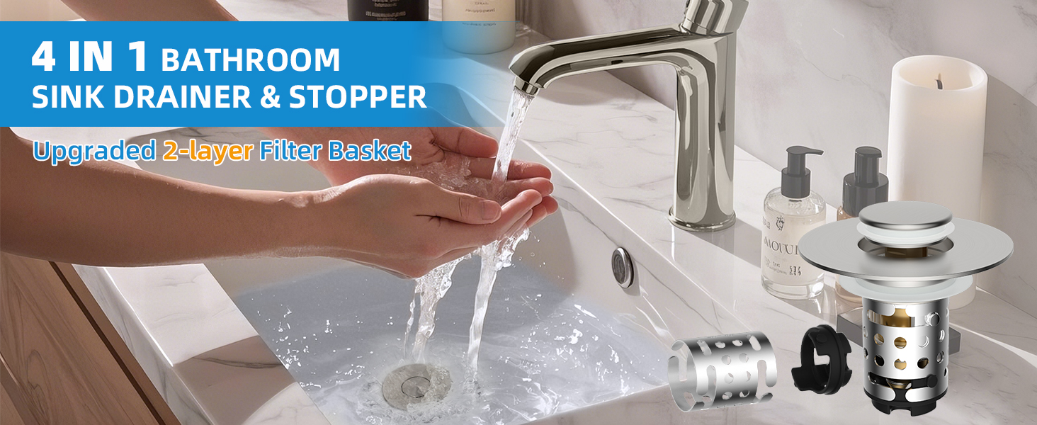 Bathroom Sink Pop Up Drain Strainer