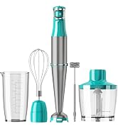 Turelar Immersion Blender Handheld 5 in 1 Hand Blender Set 1100W Heavy Duty | Trigger Variable Sp...