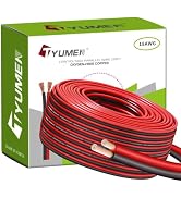 TYUMEN 18/2 Red Black Electrical Wire 100 Feet, 18 Gauge 2 Conductor Low Voltage Landscape Lighti...