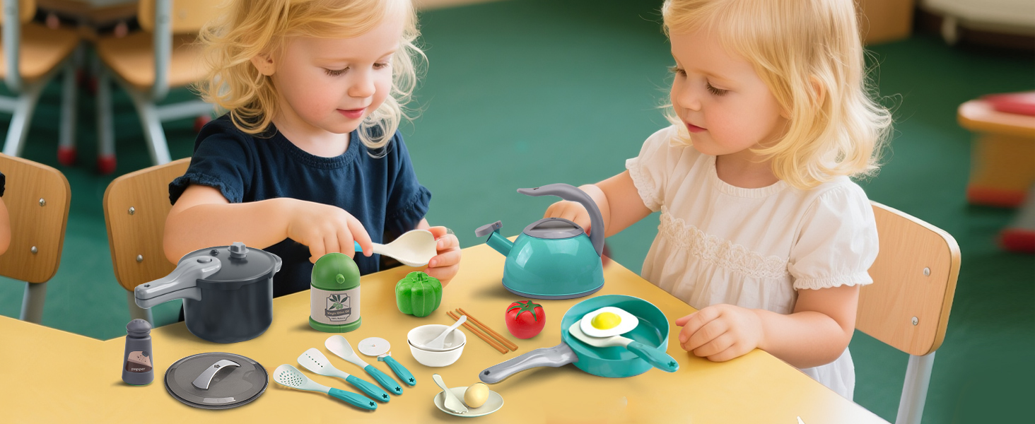 Pretend Cooking Set - Social Play in Kindergarten