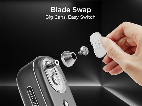 Blade swap, big cans, easy switch