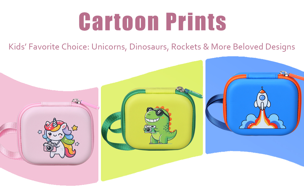 Pink Green Blue KIds camera case