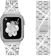 Bekomo Compatible for Apple Watch Band 49mm 45mm 41mm 38mm 40mm 42mm 44mm with 2 Pack Bling Cryst...