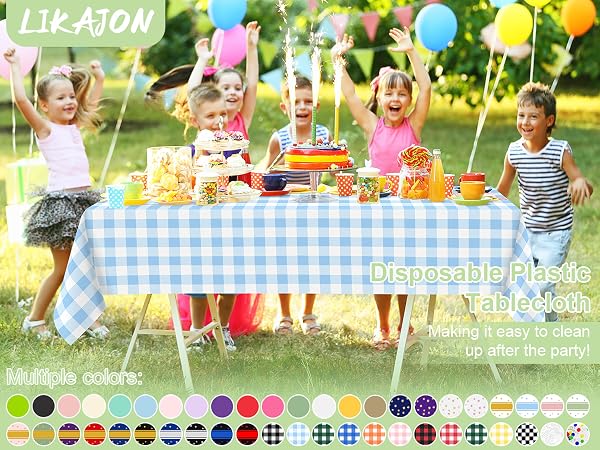 Plastic Table Cloths for Parties Disposable