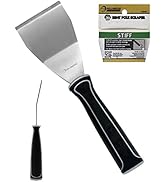 ROLLINGDOG 3 Inch Chisel Pole Scraper - Stainless Steel Bent Blade With Anti-Slip Rubber Handle, ...