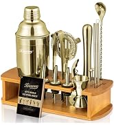 KITESSENSU Cocktail Shaker Set Bartender Kit with Stand | Bar Set Drink Mixer Set with All Essent...