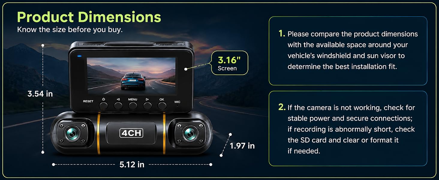 front and rear dash cam