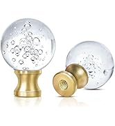 2 Pieces Crystal Lamp Finial Decorative Top Accessories Cap Knob, 1/4-27 Lamp Screw Topper Clear ...