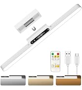 Hoxutym 4000mAh 6W Rechargeable Under Cabinet Lighting with Remote, Wireless Magnetic Light Bar, ...
