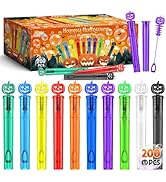 SpringFlower 200 PCS Halloween Mini Bubble Wands, Halloween Party Favor for Kids Trick Or Treatin...