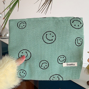 Corduroy Cosmetic Bag Aesthetic Women Handbags Purses