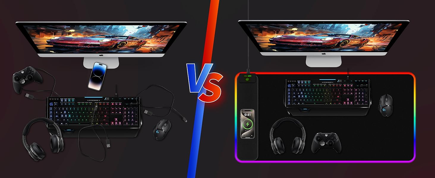 RGB Gaming Mouse Pad with Wireless Charging