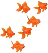 DPWOUM 6 Pcs Orange Fake Floating Fishes Plastic Fake Goldfish Artificial Aquarium Fishes Colorfu...