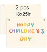 2 pieces sublimation blank canvas banner hanging flag banner for nursery wall decor for kids room...