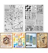 GLOBLELAND 2 Sheets Stains Background Texture Clear Stamp for Scrapbooking 11.69x8.27inch Fabric ...