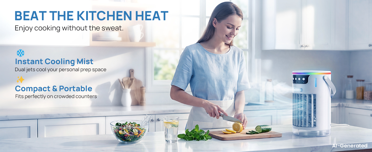 Beat kitchen heat with this versatile mini ac for desk and countertop