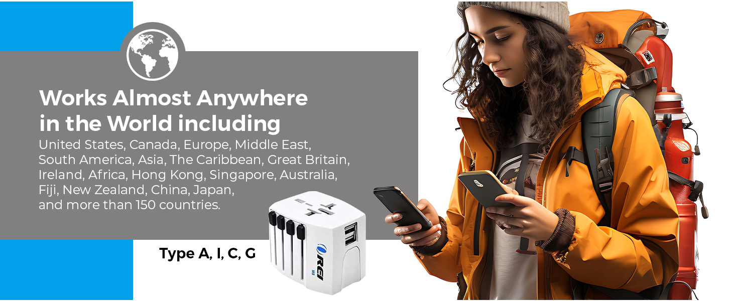 universal plug adapter for worldwide travel