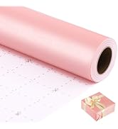 woric Pink Wrapping Paper Roll -Mini Roll- 17 In X 33 Ft | Matte Wrapping Paper with Pearly Shiny...