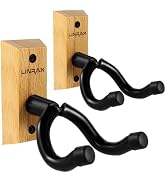 Linrax Guitar Wall Mount, 2 Pack Guitar Wall Hanger, Hardwood Wall Hook with Screws, U-Shaped Gui...