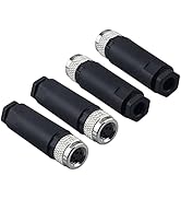 Lonlonty M8 Field Assembly Connector 4-Pin A Coding Female Circular Aviation Connector Plug 8mm W...