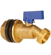 Angry Pony G 3/4 to GHT 3/4 Brass Rain Barrel Spigot Kit, Outdoor Water Spigots with Bulkhead Fit...